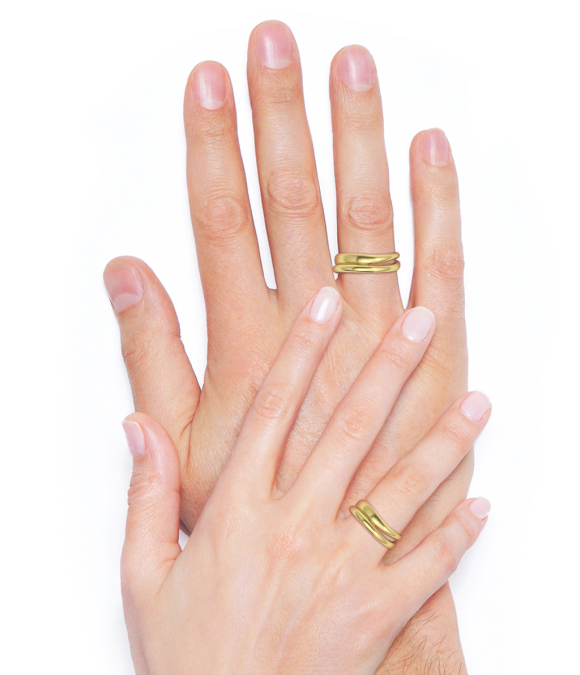 Комбинированные обручальные кольца (Мод. y-131)